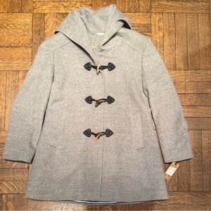 Peruvian Link Alpaca Collection Hooded Toggle Coat Gray Size L NEW with Tags